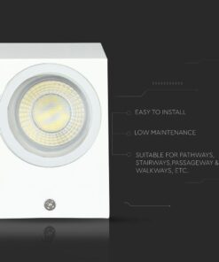 Φωτιστικό Τοίχου 2xGU10 Τετράγωνο V-TAC Λευκό IP44 – 7541