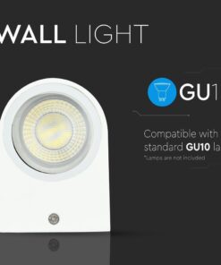 Φωτιστικό Τοίχου 2xGU10 Στρογγυλο V-TAC Λευκό IP44 – 7542