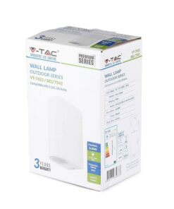 Φωτιστικό Τοίχου 2xGU10 Στρογγυλο V-TAC Λευκό IP44 – 7542