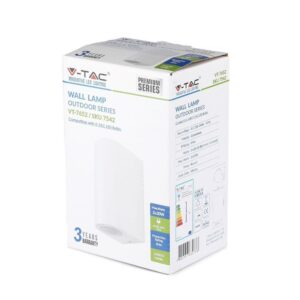 Φωτιστικό Τοίχου 2xGU10 Στρογγυλο V-TAC Λευκό IP44 – 7542