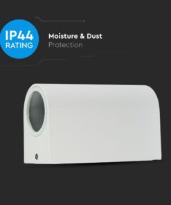 Φωτιστικό Τοίχου 2xGU10 Στρογγυλο V-TAC Λευκό IP44 – 7542