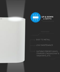 Φωτιστικό Τοίχου 2xGU10 Στρογγυλο V-TAC Λευκό IP44 – 7542