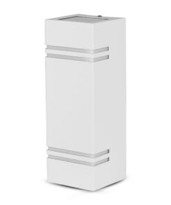 Φωτιστικό Τοίχου 2xGU10 Τετράγωνο V-TAC Λευκό IP44 – 7543