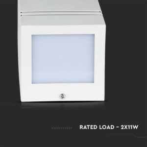 Φωτιστικό Τοίχου 2xGU10 Τετράγωνο V-TAC Λευκό IP44 – 7543