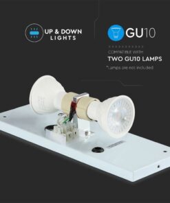 Φωτιστικό Τοίχου 2xGU10 Τετράγωνο V-TAC Λευκό IP44 – 7543