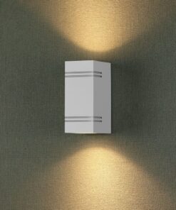 Φωτιστικό Τοίχου 2xGU10 Τετράγωνο V-TAC Λευκό IP44 – 7543