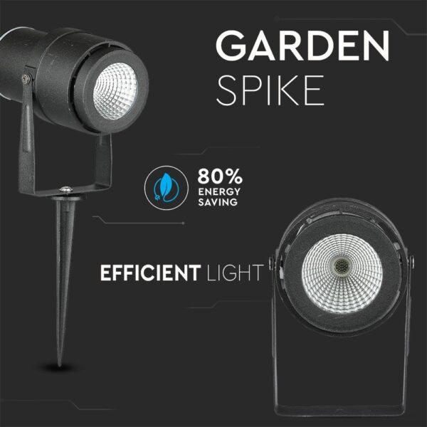 Φωτιστικό Κήπου Καρφί LED 12W Μαύρο V-TAC Αδιάβροχο IP65 Θερμό 3000K – 217544