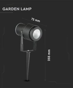 Φωτιστικό Κήπου Καρφί LED 12W Μαύρο V-TAC Αδιάβροχο IP65 Θερμό 3000K – 217544
