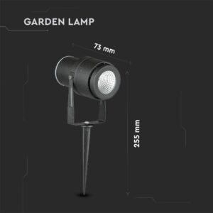Φωτιστικό Κήπου Καρφί LED 12W Μαύρο V-TAC Αδιάβροχο IP65 Θερμό 3000K – 217544