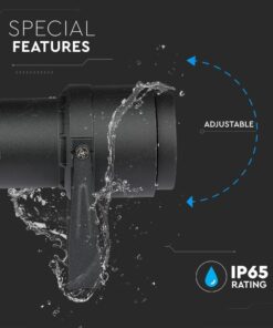 Φωτιστικό Κήπου Καρφί LED 12W Μαύρο V-TAC Αδιάβροχο IP65 Θερμό 3000K – 217544