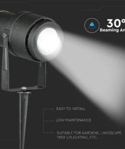 Φωτιστικό Κήπου Καρφί LED 12W Μαύρο V-TAC Αδιάβροχο IP65 Πράσινο – 7546