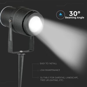 Φωτιστικό Κήπου Καρφί LED 12W Μαύρο V-TAC Αδιάβροχο IP65 Πράσινο – 7546
