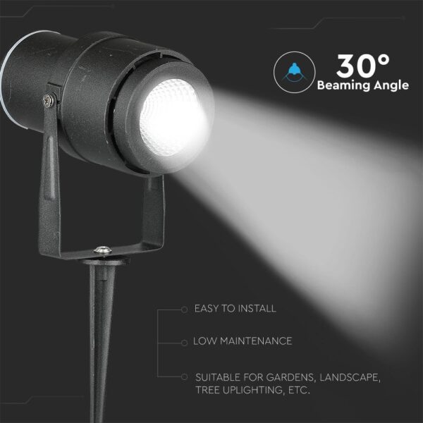 Φωτιστικό Κήπου Καρφί LED 12W Μαύρο V-TAC Αδιάβροχο IP65 Πράσινο – 7546