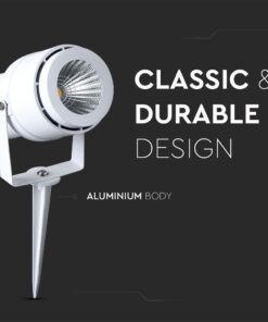 Φωτιστικό Κήπου Καρφί LED 12W Λευκό V-TAC Αδιάβροχο IP65 Πράσινο – 7549