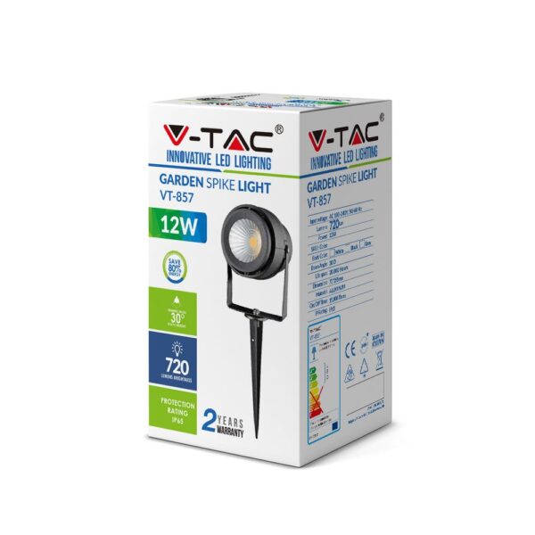 Φωτιστικό Κήπου Καρφί LED 12W Λευκό V-TAC Αδιάβροχο IP65 Πράσινο – 7549