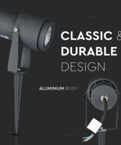 Φωτιστικό Κήπου Καρφί LED 12W Γκρι V-TAC Αδιάβροχο IP65 Πράσινο – 7552