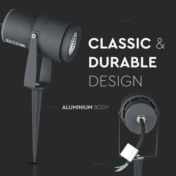 Φωτιστικό Κήπου Καρφί LED 12W Γκρι V-TAC Αδιάβροχο IP65 Πράσινο – 7552