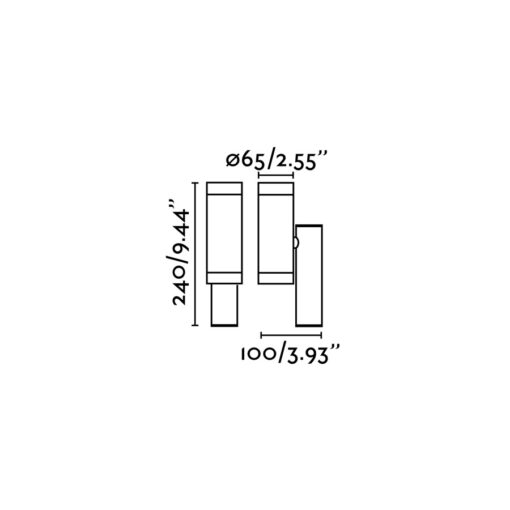 STEPS DARK GREY WALL LAMP GU10 FARO – 75501