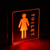GloboStar® SENSATI 75655 Φωτιστικό Τοίχου Ένδειξης TOILET WOMAN LED 1W AC 220-240V IP20 – Σώμα Αλουμινίου – Μ11 x Π11 x Υ3cm – Κόκκινο