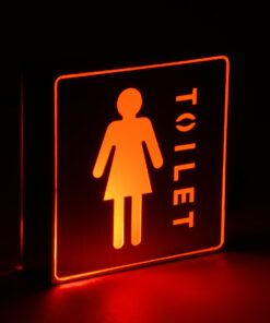 GloboStar® SENSATI 75655 Φωτιστικό Τοίχου Ένδειξης TOILET WOMAN LED 1W AC 220-240V IP20 – Σώμα Αλουμινίου – Μ11 x Π11 x Υ3cm – Κόκκινο