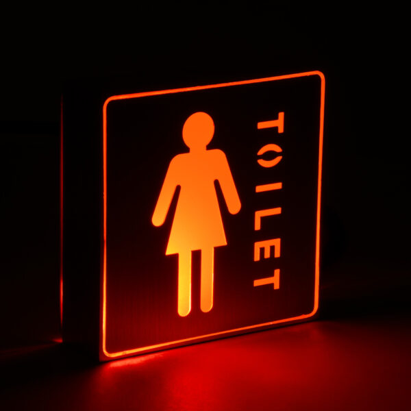 GloboStar® SENSATI 75655 Φωτιστικό Τοίχου Ένδειξης TOILET WOMAN LED 1W AC 220-240V IP20 – Σώμα Αλουμινίου – Μ11 x Π11 x Υ3cm – Κόκκινο