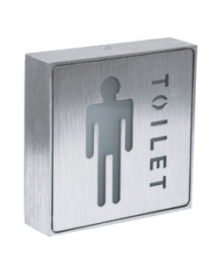 GloboStar® SENSATI 75654 Φωτιστικό Τοίχου Ένδειξης TOILET MAN LED 1W AC 220-240V IP20 – Σώμα Αλουμινίου – Μ11 x Π11 x Υ3cm – Μπλε