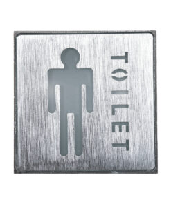 GloboStar® SENSATI 75654 Φωτιστικό Τοίχου Ένδειξης TOILET MAN LED 1W AC 220-240V IP20 – Σώμα Αλουμινίου – Μ11 x Π11 x Υ3cm – Μπλε