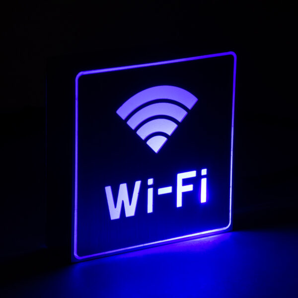 GloboStar® SENSATI 75657 Φωτιστικό Τοίχου Ένδειξης Wi-Fi LED 1W AC 220-240V IP20 – Σώμα Αλουμινίου – Μ11 x Π11 x Υ3cm – Μπλε