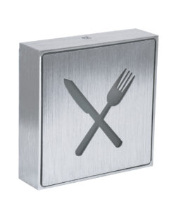 GloboStar® SENSATI 75660 Φωτιστικό Τοίχου Ένδειξης RESTAURANT FORK & KNIFE LED 1W AC 220-240V IP20 – Σώμα Αλουμινίου – Μ11 x Π11 x Υ3cm – Πορτοκαλί