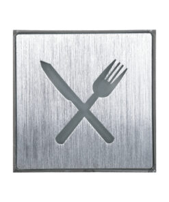 GloboStar® SENSATI 75660 Φωτιστικό Τοίχου Ένδειξης RESTAURANT FORK & KNIFE LED 1W AC 220-240V IP20 – Σώμα Αλουμινίου – Μ11 x Π11 x Υ3cm – Πορτοκαλί