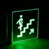 GloboStar® SENSATI 75659 Φωτιστικό Τοίχου Ένδειξης STAIRS UP ARROW LED 1W AC 220-240V IP20 – Σώμα Αλουμινίου – Μ11 x Π11 x Υ3cm – Πράσινο