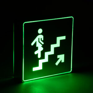 GloboStar® SENSATI 75659 Φωτιστικό Τοίχου Ένδειξης STAIRS UP ARROW LED 1W AC 220-240V IP20 – Σώμα Αλουμινίου – Μ11 x Π11 x Υ3cm – Πράσινο
