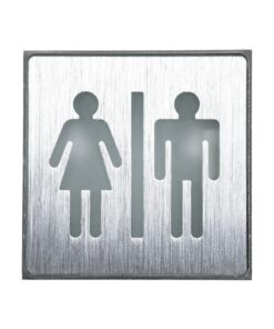 GloboStar® SENSATI 75656 Φωτιστικό Τοίχου Ένδειξης WC MAN & WOMAN LED 1W AC 220-240V IP20 – Σώμα Αλουμινίου – Μ11 x Π11 x Υ3cm – Πράσινο