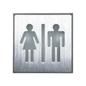 GloboStar® SENSATI 75656 Φωτιστικό Τοίχου Ένδειξης WC MAN & WOMAN LED 1W AC 220-240V IP20 – Σώμα Αλουμινίου – Μ11 x Π11 x Υ3cm – Πράσινο