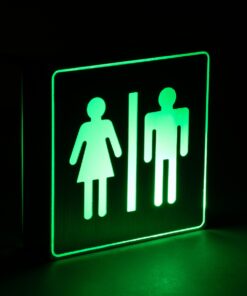 GloboStar® SENSATI 75656 Φωτιστικό Τοίχου Ένδειξης WC MAN & WOMAN LED 1W AC 220-240V IP20 – Σώμα Αλουμινίου – Μ11 x Π11 x Υ3cm – Πράσινο