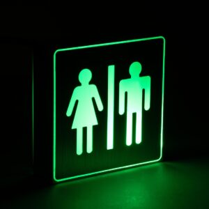 GloboStar® SENSATI 75656 Φωτιστικό Τοίχου Ένδειξης WC MAN & WOMAN LED 1W AC 220-240V IP20 – Σώμα Αλουμινίου – Μ11 x Π11 x Υ3cm – Πράσινο