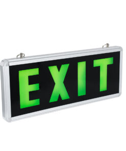 GloboStar® 75663 Κρεμαστό Φωτιστικό Ένδειξης EXIT LED 1W AC 220-240V Μονής Όψης με Επαναφορτιζόμενη Μπαταρία 350mAh – 120 Λεπτά Αυτονομία – IP20 – Σώμα Αλουμινίου – Μ35 x Π14 x Υ3.3cm – Πράσινο