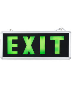 GloboStar® 75663 Κρεμαστό Φωτιστικό Ένδειξης EXIT LED 1W AC 220-240V Μονής Όψης με Επαναφορτιζόμενη Μπαταρία 350mAh – 120 Λεπτά Αυτονομία – IP20 – Σώμα Αλουμινίου – Μ35 x Π14 x Υ3.3cm – Πράσινο