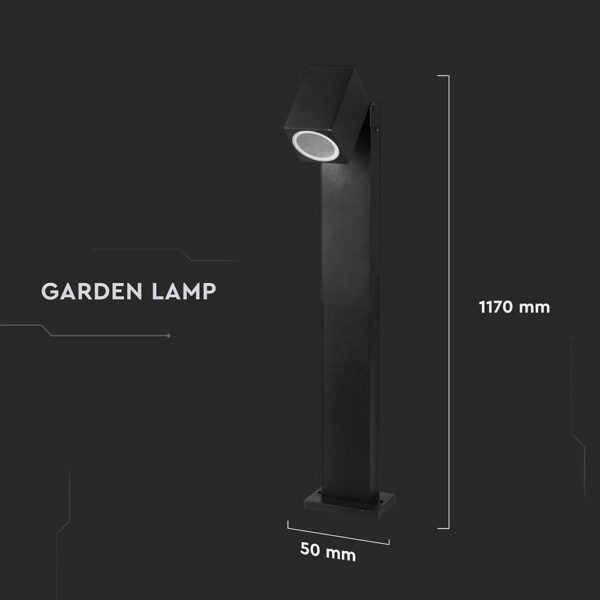 Σποτ Κολωνάκι Κηπού 1xGU10 Μαύρο Αλουμίνιο 120cm IP44 V-TAC – 7554