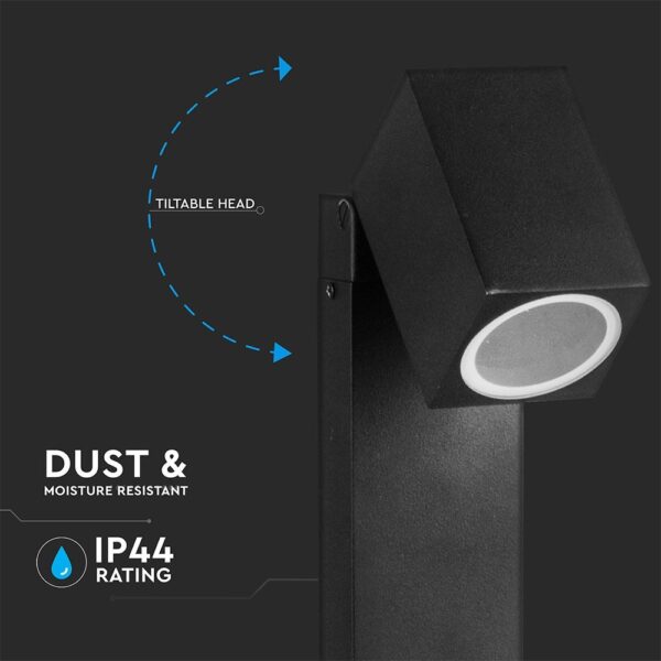 Σποτ Κολωνάκι Κηπού 1xGU10 Μαύρο Αλουμίνιο 120cm IP44 V-TAC – 7554