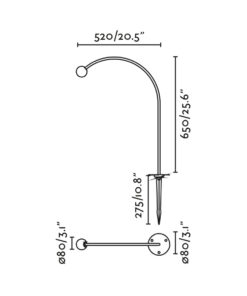 Faro Barcelona CUCA 650 Μάυρο Καρφάκι Φωτιστικό Κήπου LED 3W 2700K 24V IP65 – 75565FR