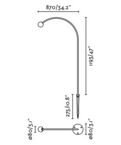 Faro Barcelona CUCA 1193 Μαύρο Φωτισιτκό Καρφάκι Κήπου LED 3W 2700K IP65 – 75566FR