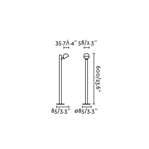 Faro Barcelona BROT 600 BOLLARD BLACK 6W 2700K – 75573FR
