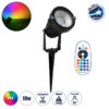 GloboStar® 75588 Προβολάκι Κήπου Καρφωτό – Δαπέδου Epistar 5050 SMD LED 10W 1000lm 35° DC 24V με Ασύρματο Χειριστήριο 2.4Ghz Αδιάβροχο IP67 Πολύχρωμο RGB Dimmable