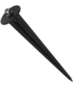 GloboStar® 75593 Universal Βάση Κήπου Αλουμινίου Καρφωτή – Δαπέδου για Φωτιστικά & Προβολάκια Κήπου Μαύρη