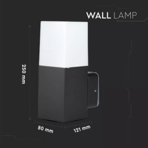 Επιτοίχιο φωτιστικό κήπου GU10 IP54 Aluminum + PC με Μαύρο σώμα τετράγωνο V-TAC – 7563