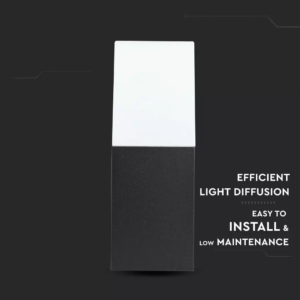 Επιτοίχιο φωτιστικό κήπου GU10 IP54 Aluminum + PC με Μαύρο σώμα τετράγωνο V-TAC – 7563