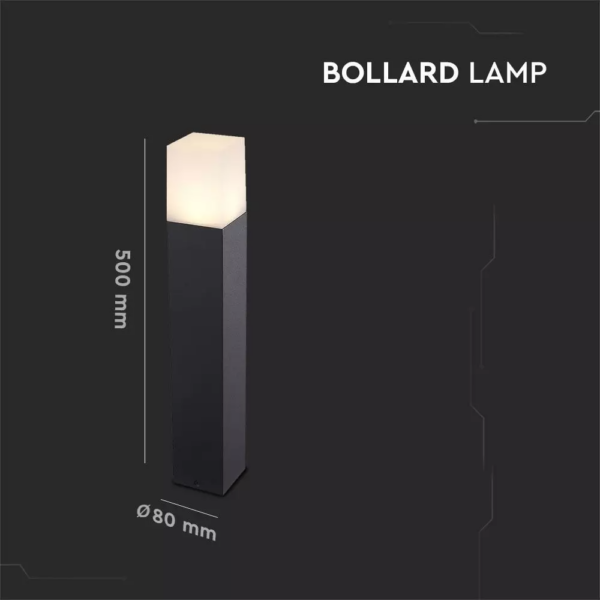 Επιδαπέδιο φωτιστικό κήπου GU10 IP54 Aluminum + PC με Μαύρο σώμα τετράγωνο V-TAC – 7564