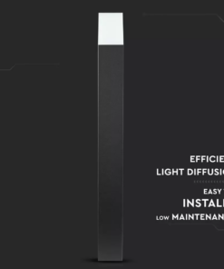 Επιδαπέδιο φωτιστικό κήπου GU10 IP54 Aluminum + PC με Μαύρο σώμα τετράγωνο 80cm V-TAC – 7565