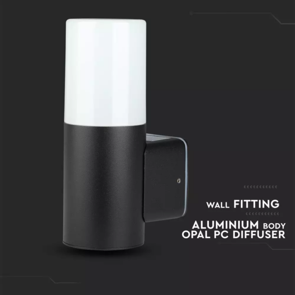 Επιτοίχιο Φωτιστικό Κήπου GU10 IP54 Aluminum + PC με Μαύρο Σώμα Κυκλικό V-TAC – 7566